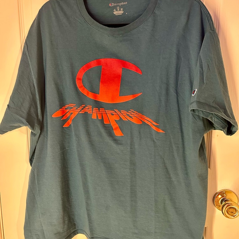 Champion Green T-Shirt with Red Logo